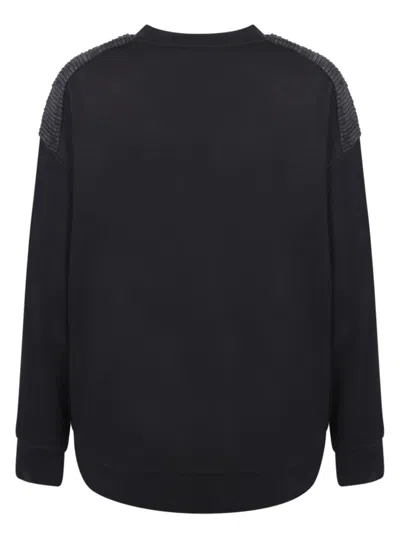 Moncler Rhinestone-embellished Logo Sweatshirt In Black