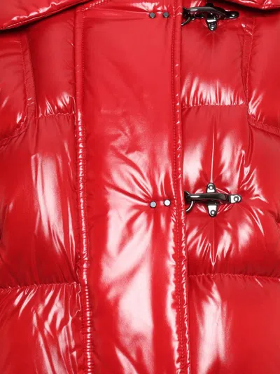 Fay 3 Hooks Cropped Down Jacket In Red