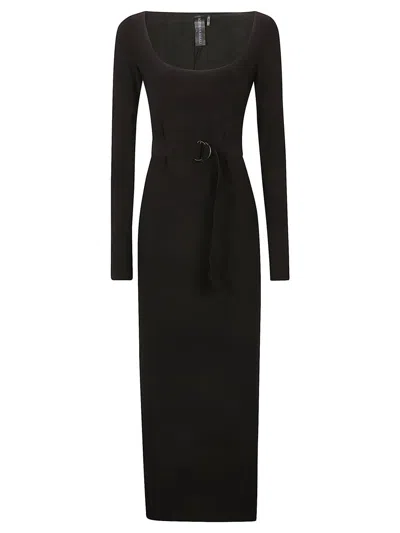 Norma Kamali Scoop Neckline Maxi Dress In Black