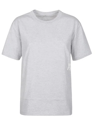 Alexander Wang T Puff Logo Bound Neck Essential T-shirt In Grey