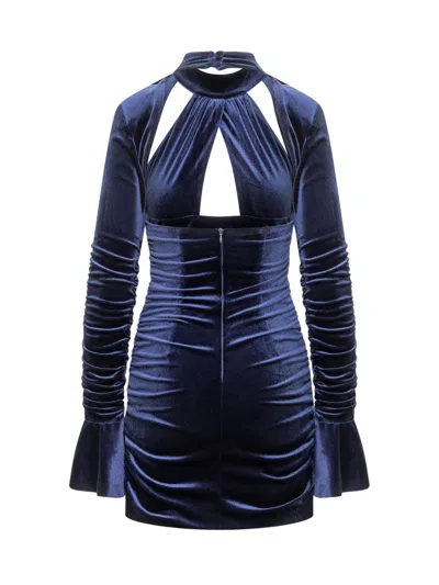 Actualee Velvet Dress In Blue