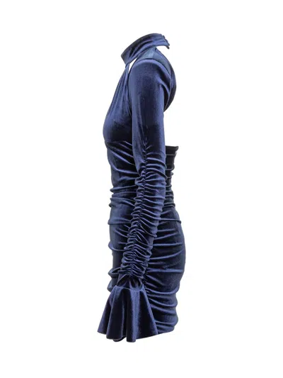 Actualee Velvet Dress In Blue
