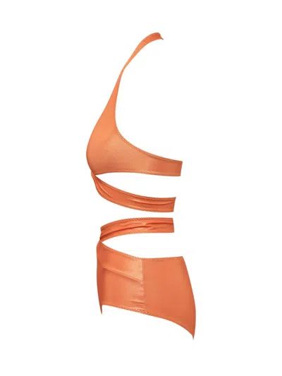 Alessandro Vigilante Strap-fastening Bikini In Orange