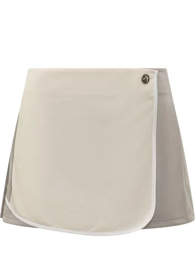 Ambush Off-white & Gray Pleats Miniskirt In Grey