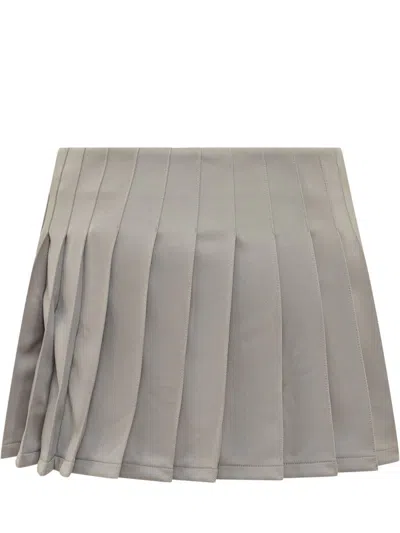 Ambush Off-white & Gray Pleats Miniskirt In Grey