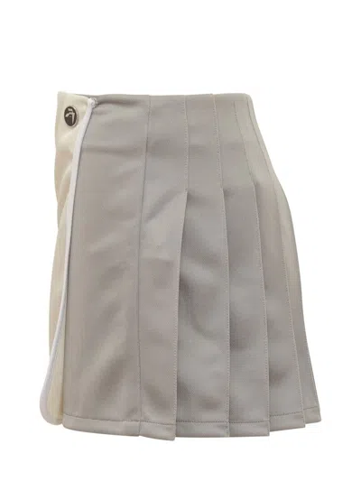 Ambush Off-white & Gray Pleats Miniskirt In Grey