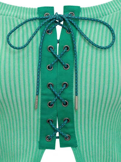 Andersson Bell Ribbed Mona Top In Green