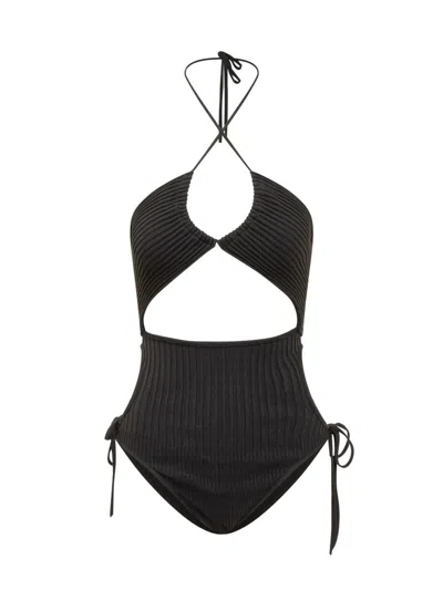 Andreädamo Andreādamo Cut-out Bodysuit In Black