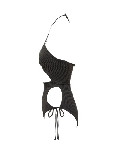 Andreädamo Andreādamo Cut-out Bodysuit In Black
