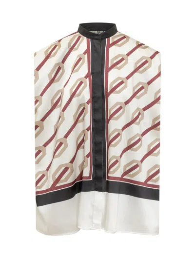 Calcaterra Vunica-print Blouse In Beige