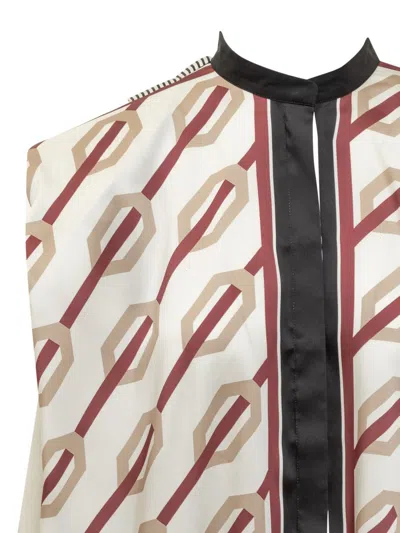 Calcaterra Vunica-print Blouse In Beige
