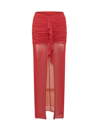 De La Vali Tiramisu Skirt In Red
