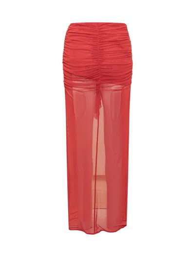 De La Vali Tiramisu Skirt In Red