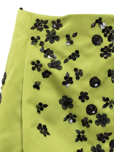 Des_phemmes Des Phemmes Lime Duchesse Miniskirt With Decorations In Green