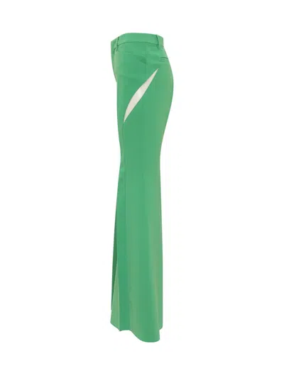 Dsquared2 Cut-out Mesh Detail Flared Trousers In Green