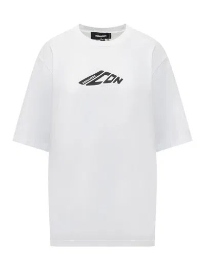 Dsquared2 Signature Icon Cropped T-shirt In White