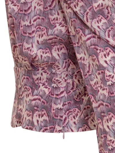 Isabel Marant Graphic-print Silk-blend Blouse In Pink