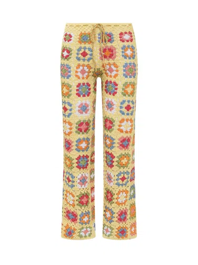 Mixik Embroidery Trousers In Yellow