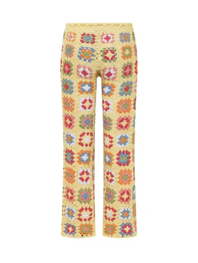 Mixik Embroidery Trousers In Yellow