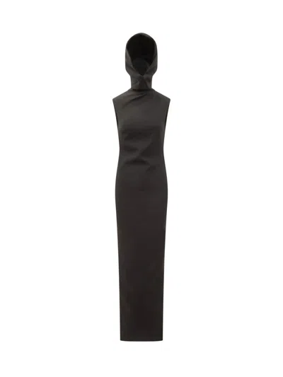 Monot Hooded Dress In Black