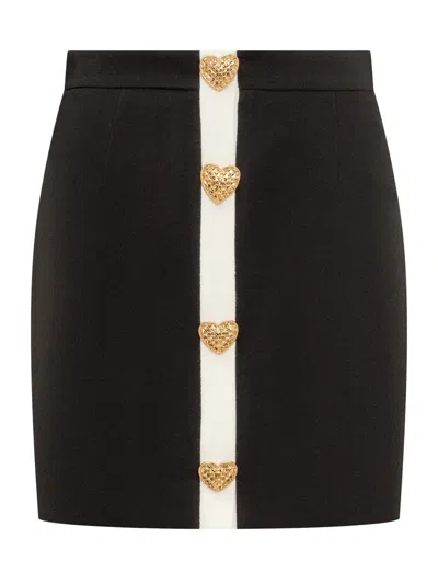 Moschino Heart-motif Mini Skirt In Black