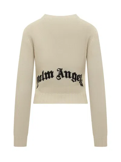 Palm Angels Sweater With Logo In Beige