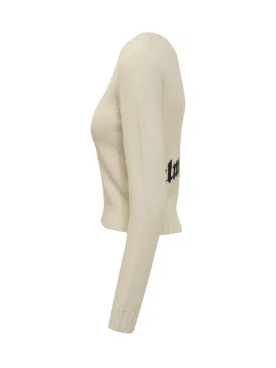 Palm Angels Sweater With Logo In Beige