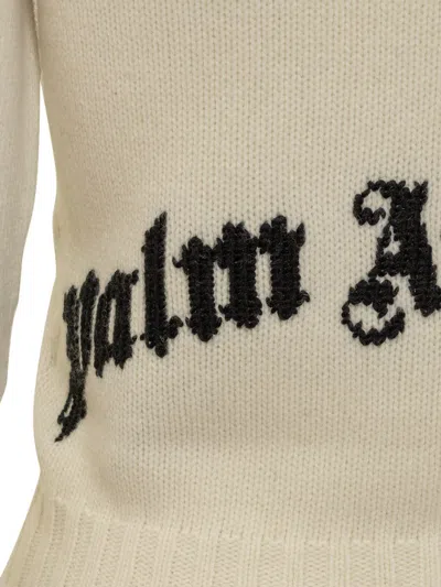 Palm Angels Sweater With Logo In Beige