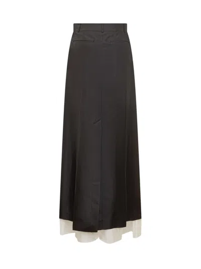 Peter Do Double-layer A-line Maxi Skirt In Black