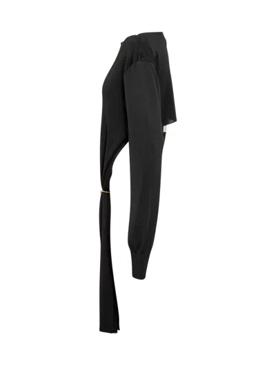 Philosophy Di Lorenzo Serafini Draped Viscose Crop Top In Black