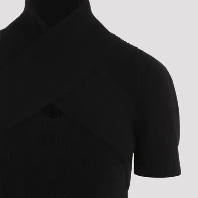 Patou Scarf Draped Knit Dress In Black