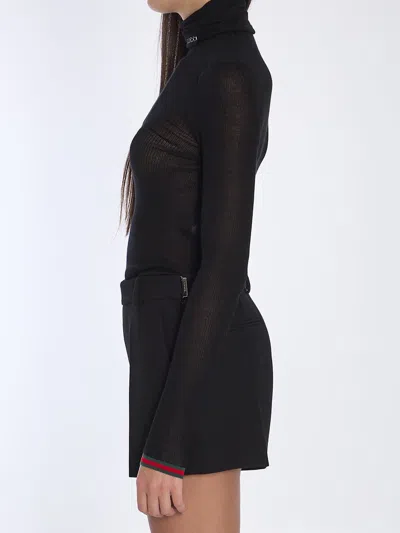 Gucci Cashmere And Silk Blend Top In Black