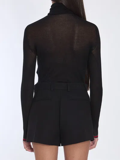 Gucci Cashmere And Silk Blend Top In Black