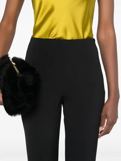 Twinset Twin-set Black Bootcut Trousers With Logo In Black