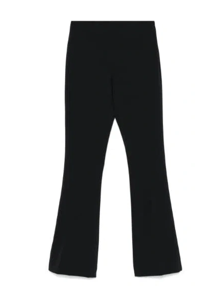 Twinset Twin-set Black Bootcut Trousers With Logo In Black