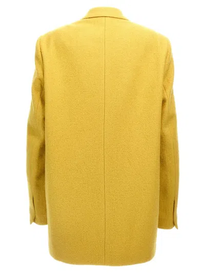 Dries Van Noten 'structured Shoulders' Blazer Featuring Button Detailing In Yellow