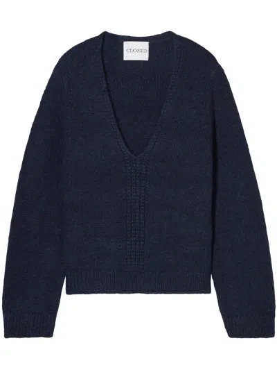 Shop Closed V Neck Knit Clothing In 568 Dark Night