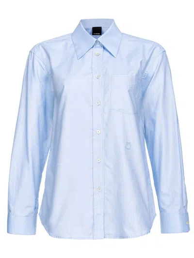 Pinko Korean Oxford Shirt For Men In Clear Blue