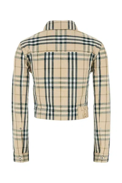 Burberry Cropped Checkered Jacket For In Multicolor