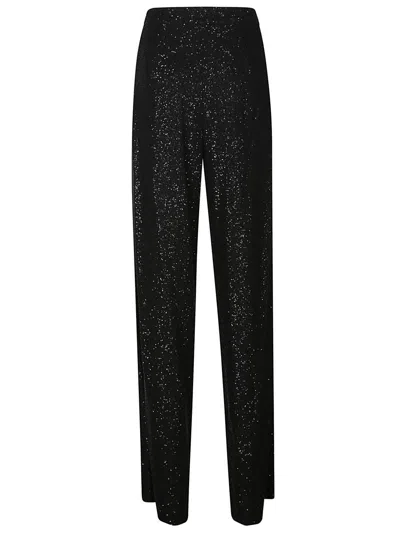 Max Mara Navigli Viscose Blend Trouser With Sequins In Black