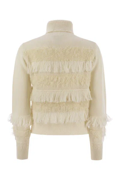 Vanisé Wool And Cashmere Blend Turtleneck Sweater In Yellow