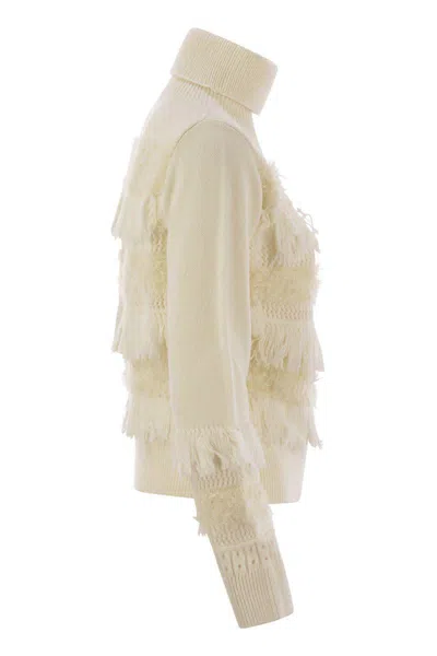 Vanisé Wool And Cashmere Blend Turtleneck Sweater In Yellow