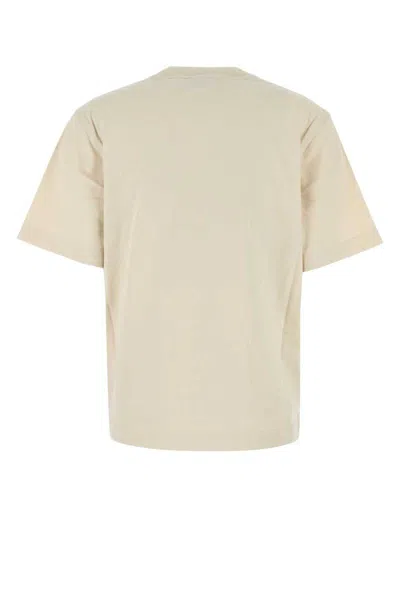 Burberry Crew Neck Cotton T-shirt In Beige O Tan