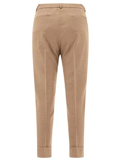 Peserico Wool Trousers With Punto Luce In Beige