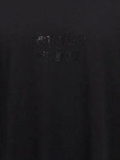 Vetements Oversized Crew Neck Embellished Text T-shirt In Black