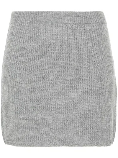 Sportmax Ribbed-knit Mini Skirt In Grey