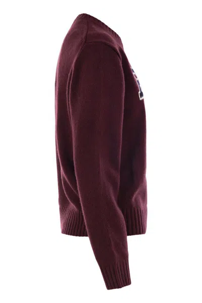 Polo Ralph Lauren Fitted Rugby-inspired Pullover With Embroidered Crest In Red