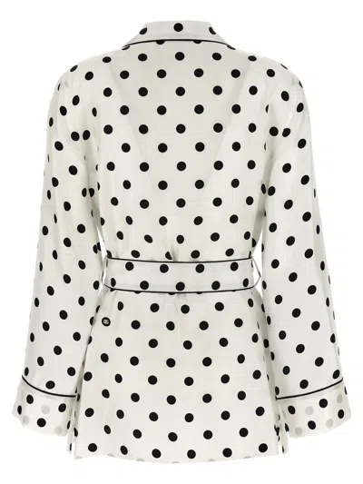 Dolce & Gabbana Polka-dot Long-sleeved Pajama Shirt In Multicolor