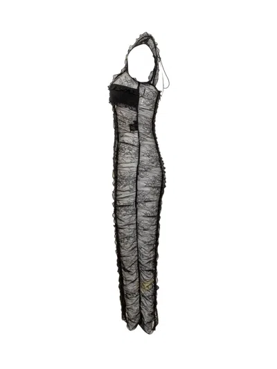 De La Vali Pampato Midi Dress In Black
