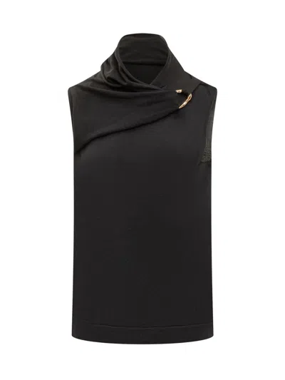 Jil Sander Hardware-detail Knitted Tank Top In Black